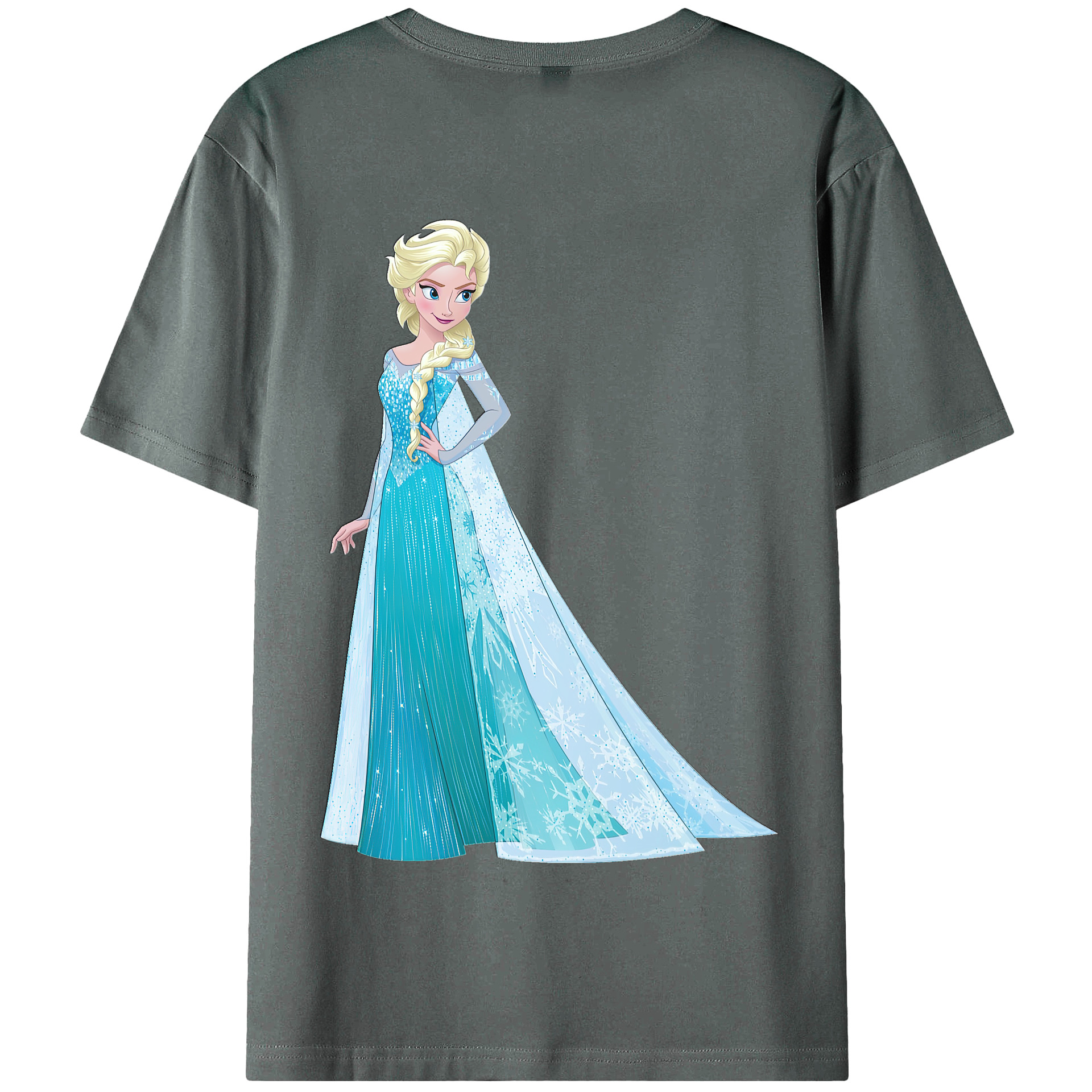 （画像用） アナと雪の女王 アンナ エルサ Frozen Anna Elsa 綿100％半袖Tシャツ（背面プリント）